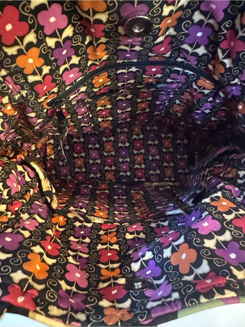 Vera Bradley SUZANI Quilted Tote with Jewel Tone Florals (2011) - Picture 4 of 4